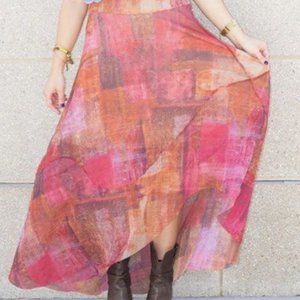 Anthropologie Weston Wear Fallen Sun Hi Lo Skirt